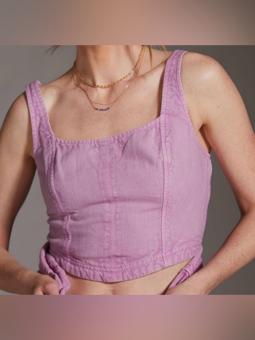 Pilcro Cropped Corset Top / Anthropologie